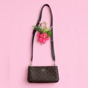 Coach Brown Signature Small Crossbody Bag